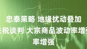 忠泰策略 地缘扰动叠加关税谈判 大宗商品波动率增强
